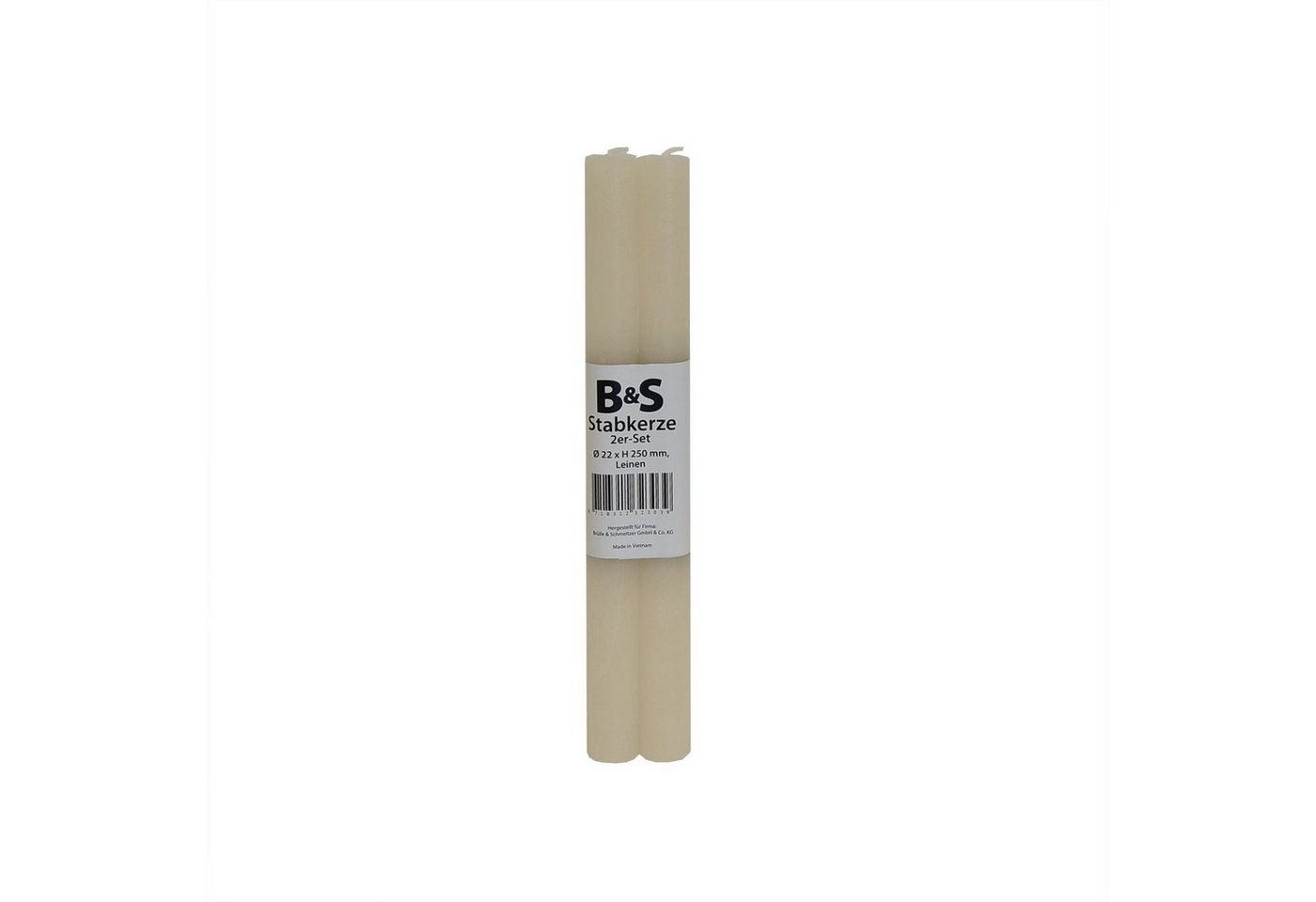 B&S Tafelkerze 2 Stabkerzen leinen Ø 2,2 x 25 cm B&S Tafelkerze 2 Stabkerzen leinen Ø 2,2 x 25 cm von B&S