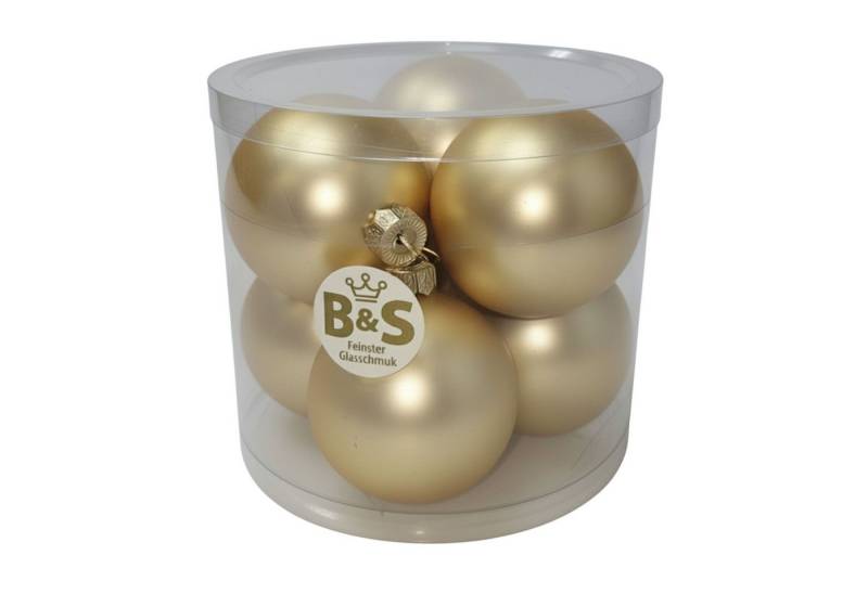 B&S Weihnachtsbaumkugel Baumschmuck Champagner matt 6 Stück Ø 8 cm Glas B&S Weihnachtsbaumkugel Baumschmuck Champagner matt 6 Stück Ø 8 cm Glas von B&S