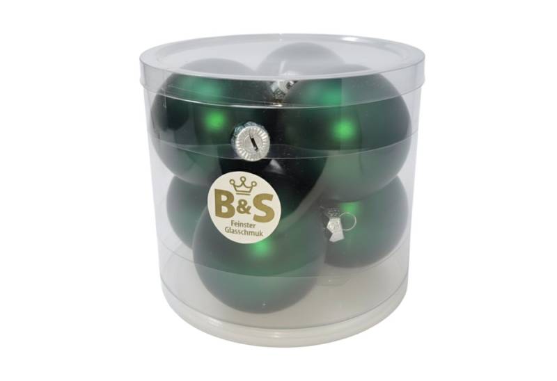 B&S Weihnachtsbaumkugel Baumschmuck Dunkelgrün matt 6 Stück Ø 8 cm Glas B&S Weihnachtsbaumkugel Baumschmuck Dunkelgrün matt 6 Stück Ø 8 cm Glas von B&S