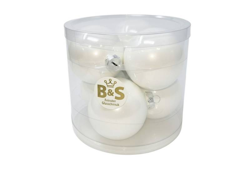 B&S Weihnachtsbaumkugel Baumschmuck Weiß matt 6 Stück Ø 8 cm Glas B&S Weihnachtsbaumkugel Baumschmuck Weiß matt 6 Stück Ø 8 cm Glas von B&S