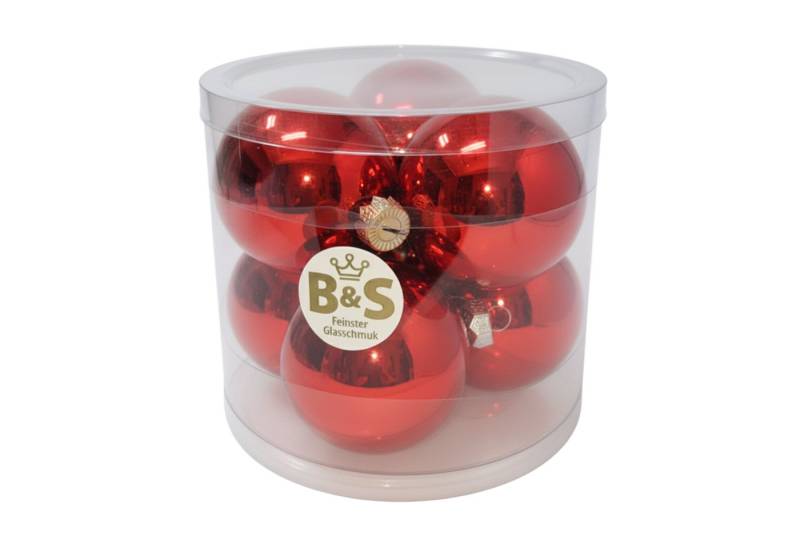 B&S Weihnachtsbaumkugel Baumschmuck Rot glanz 6 Stück Ø 8 cm Glas B&S Weihnachtsbaumkugel Baumschmuck Rot glanz 6 Stück Ø 8 cm Glas von B&S