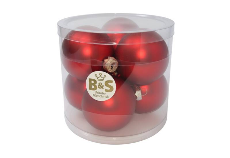 B&S Weihnachtsbaumkugel Baumschmuck Rot matt 6 Stück Ø 8 cm Glas B&S Weihnachtsbaumkugel Baumschmuck Rot matt 6 Stück Ø 8 cm Glas von B&S