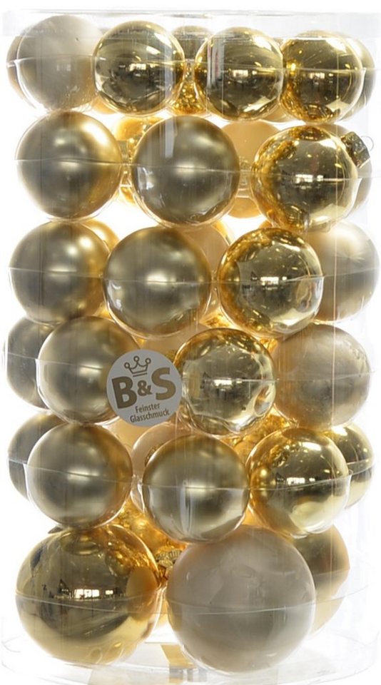 B&S Weihnachtsbaumkugel Weihnachtskugel-Set Glas 46 teilig - 3 Größen - gold B&S Weihnachtsbaumkugel Weihnachtskugel-Set Glas 46 teilig - 3 Größen - gold von B&S