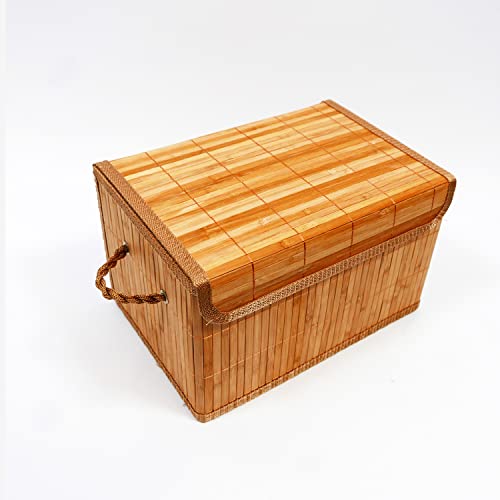 Bambus Kiste Regalkorb Box Schachtel Kästchen (H 22 x B 26 x L 36 cm, braun) von B & S