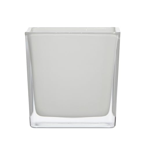 Glasvase Würfel Cubic weiß Quadratisch 6 x6 x 6cm von B & S