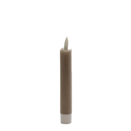 B & S LED Echtwachs Stabkerze kurz 16 cm mit Flackereffekt und Timer taupe B & S LED Echtwachs Stabkerze kurz 16 cm mit Flackereffekt und Timer taupe von B & S