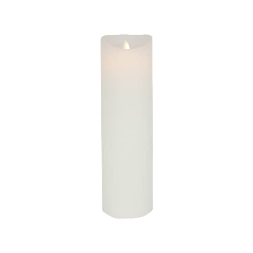 LED Echtwachskerze Weiß 6 Stunden Timerfunktion H 20 cm bewegliche Flamme von B & S