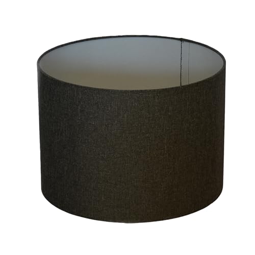 Lampenschirm Ø 25 x 18 cm dunkelgrau Leinenstruktur Zylinderförmig von B & S