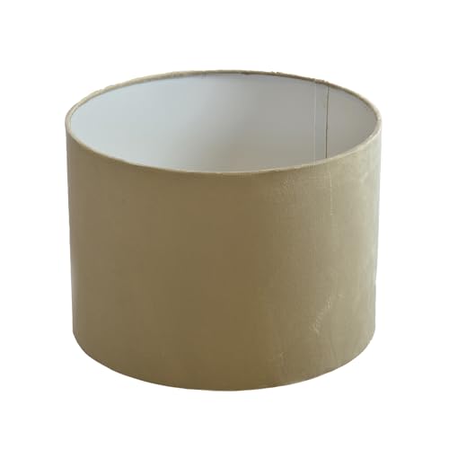 Lampenschirm Ø 25 x 18 cm taupe Velour Zylinderförmig von B & S