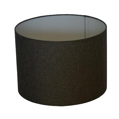 Lampenschirm Ø 30 x 20 cm Leinenstruktur dunkelgrau Zylinderförmig von B & S
