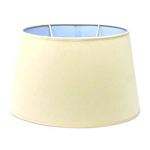 Lampenschirm Stofflampenschirm in Leinenoptik Oval für E14/E27 Fassung H 22 (beige) von B & S