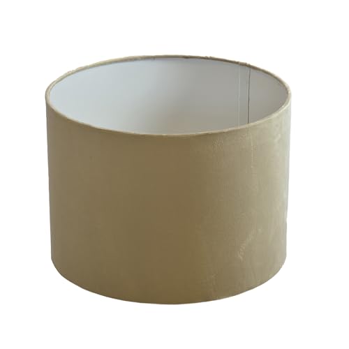 Lampenschirm XXL Ø 50 x 40 cm taupe Velour Zylinderförmig von B & S