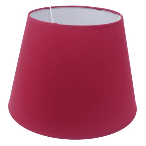 Lampenschirm für Steh- Tischlampen E27/E 14 olivgrün Stoffschirm rund H22.5 cm (rot) von B & S