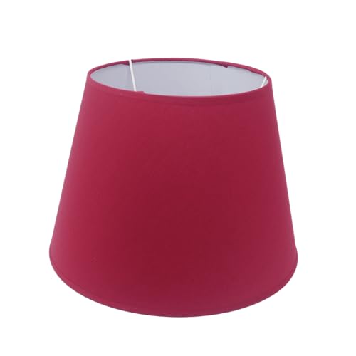 Lampenschirm kegelförmig aus Stoff H 17.5 x Ø 25 cm für Tisch - Stehlampen (rot) von B & S