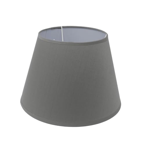 Lampenschirm kegelförmig aus Stoff H 17.5 x Ø 25 cm für Tisch - Stehlampen (grau) von B & S