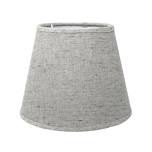 Lampenschirm kegelförmig aus Stoff H 17.5 x Ø 25 cm für Tisch - Stehlampen (hellgrau) von B & S