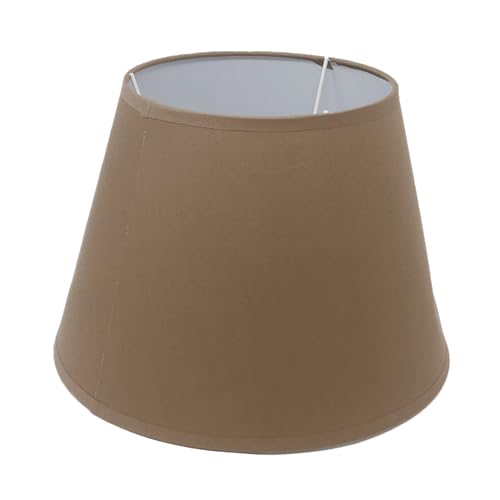 Lampenschirm kegelförmig aus Stoff H 20 x Ø 30 cm für Tisch - Stehlampen (hellbraun) von B & S