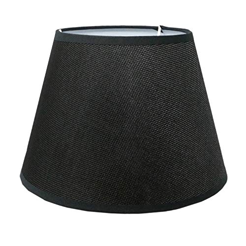 Lampenschirm kegelförmig aus Stoff H 20 x Ø 30 cm für Tisch - Stehlampen (schwarz struktur) von B & S