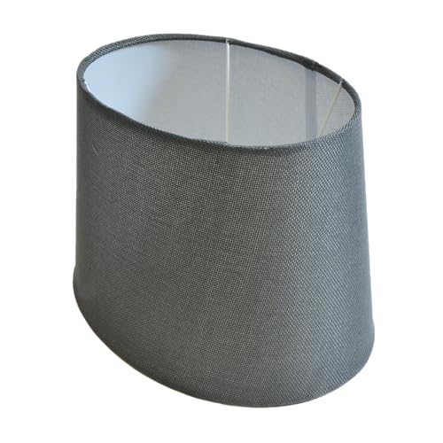 Lampenschirm oval H 17 x B 19 x L 26 Stoff für Steh - Tischlampen (anthrazit) von B & S