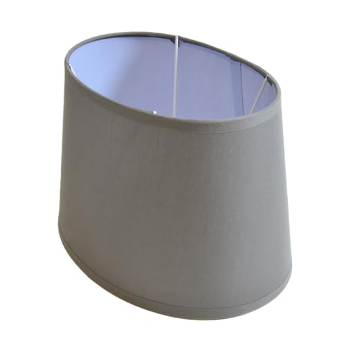 Lampenschirm oval H 17 x B 19 x L 26 Stoff für Steh - Tischlampen (grau) von B & S