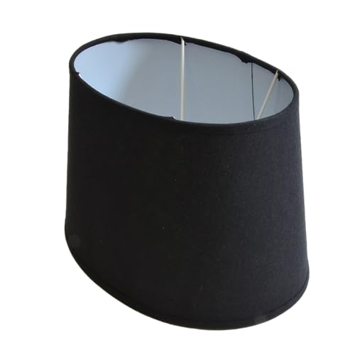 Lampenschirm oval H 17 x B 19 x L 26 Stoff für Steh - Tischlampen (schwarz glatt) von B & S
