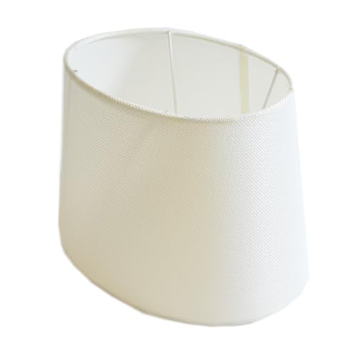 Lampenschirm oval H 17 x B 19 x L 26 Stoff für Steh - Tischlampen (weiß) von B & S
