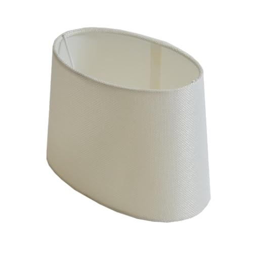 Lampenschirm oval aus Stoff im skandinavischen Design H 14 / L 20.5 cm (weiß) von B & S