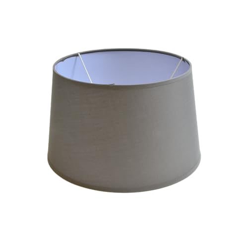 Lampenschirm rund aus Stoff H 13 x Ø 18 cm für Tisch - Stehlampen (grau) von B & S