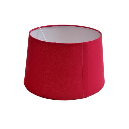 Lampenschirm rund aus Stoff H 13 x Ø 18 cm für Tisch - Stehlampen (rot) von B & S