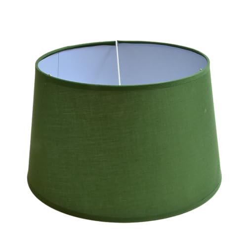 Lampenschirm rund aus Stoff H 18 x Ø 30 cm für Tisch - Stehlampen (grün) von B & S
