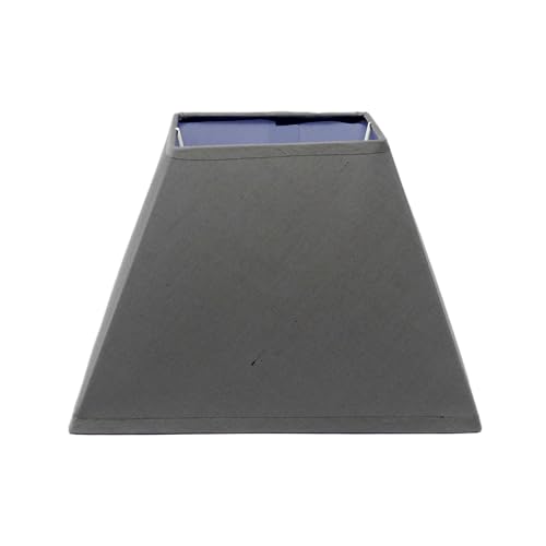 LampenschirmStoff E14 / E27 Fassung Trapez H 17,5 cm (grau) von B & S