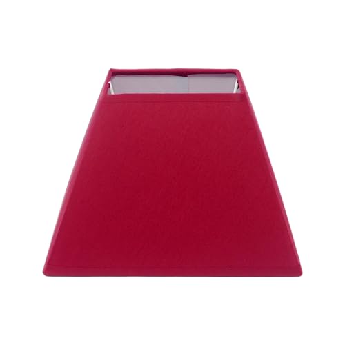 LampenschirmStoff E14 / E27 Fassung Trapez H 17,5 cm (rot) von B & S