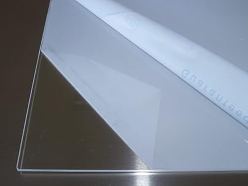 B&T Metall Acrylglas PMMA XT Platte transparent, UV-beständig, beidseitig foliert | 10,0 mm stark | Standardformat Größe 10 x 40 cm (100 x 400 mm) von B&T Metall