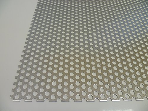 B&T Metall Aluminium Lochblech 1,5 mm stark Rundlochung Ø 6 mm versetzt RV 6-9 Größe 400 x 450 mm (40 x 45 cm) von B&T Metall
