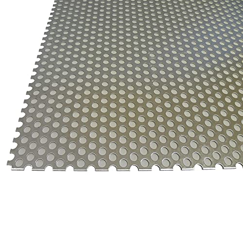 B&T Metall Aluminium Lochblech 1,5 mm stark Rundlochung Ø 6 mm versetzt RV 6-9 Größe 400 x 400 mm (40 x 40 cm) von B&T Metall