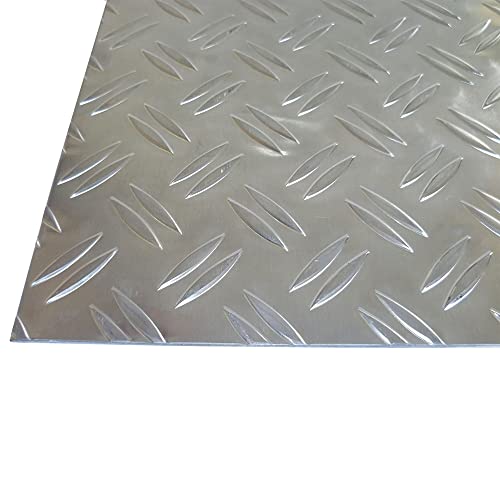 B&T Metall Aluminium Riffel-Blech Duett 5,0/6,5mm stark | Tränen-Blech Zuschnitt, Größe 400 x 1000 mm (40 x 100 cm) von B&T Metall