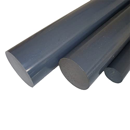 B&T Metall PVC grau Rundstab Ø 12 mm - 2 Stück à 995 mm (2 mtr. Stab geteilt) Außendurchmesser mit Plustoleranz von B&T Metall