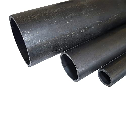 B&T Metall Rohstahl Rundrohr, Ø 48,3 x 2,5 mm (1 1/2"), Länge ca. 1,0m | Konstruktionsrohr ST 37, schwarz, roh, Hohl-Profil von B&T Metall