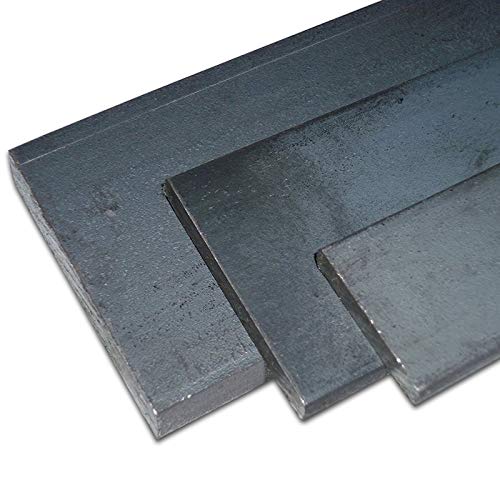B&T Metall Stahl Flachstahl | Bandstahl S235JR+AR ST 37, roh, gewalzt, schwarz | Maße 100 x 5 mm, Länge ca. 1,0 m von B&T Metall