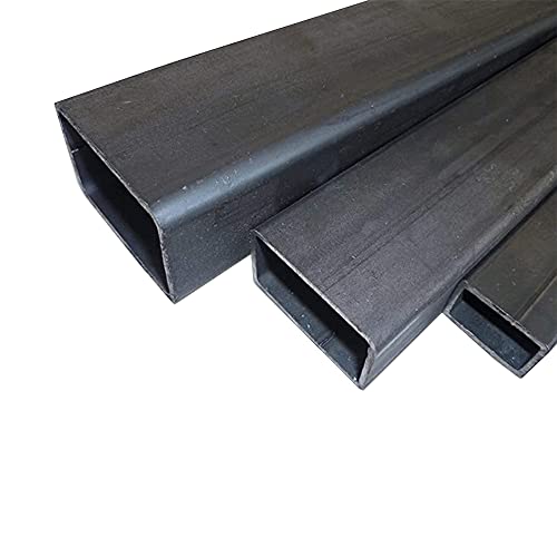 B&T Metall Stahl Rechteckrohr 100 x 50 x 3,0 mm in Längen à 1500 mm +0/-3 mm Flachkantrohr ST37 schwarz roh Hohlprofil Rohstahl von B&T Metall