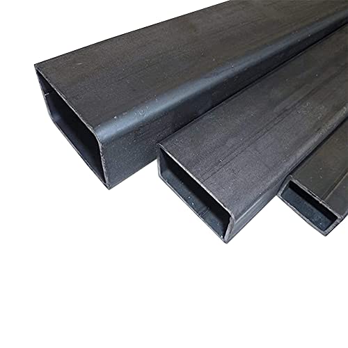 B&T Metall Stahl Rechteckrohr 100 x 50 x 3,0 mm in Längen à 2000 mm +0/-3 mm Flachkantrohr ST37 schwarz roh Hohlprofil Rohstahl von B&T Metall