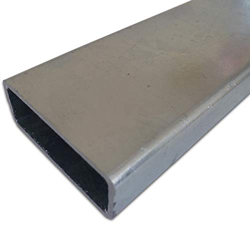 B&T Metall Stahl VERZINKT Rechteckrohr 40 x 20 x 2,0 mm in Längen à 2000 mm +0/-5 mm Flachkantrohr ST37 schwarz roh Hohlprofil RohStahl VERZINKT von B&T Metall
