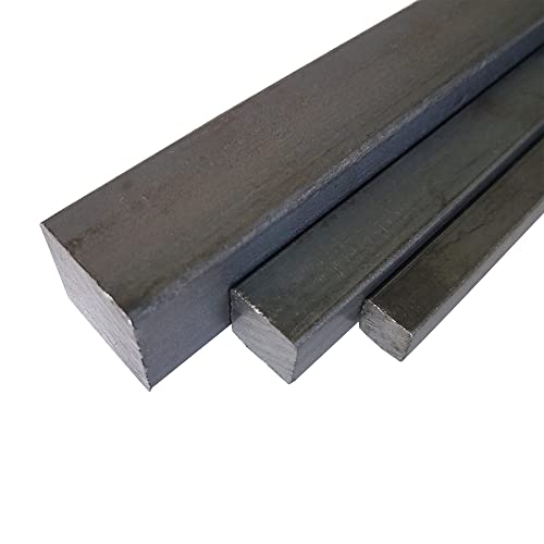 B&T Metall Stahl Vierkant 12 x 12 mm ST 37 gewalzt, schwarz - 3 Stück à 1995 mm (6 Meter Stange geteilt) von B&T Metall