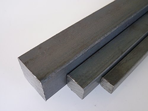 B&T Metall Stahl Vierkant 16 x 16 mm ST 37 gewalzt, schwarz - 3 Stück à 1995 mm (6 Meter Stange geteilt) von B&T Metall