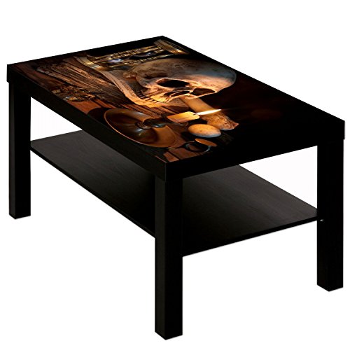 B-wie-Bilder.de Couchtisch mit Motiv Gothic Hell Totenkopf von B-wie-Bilder