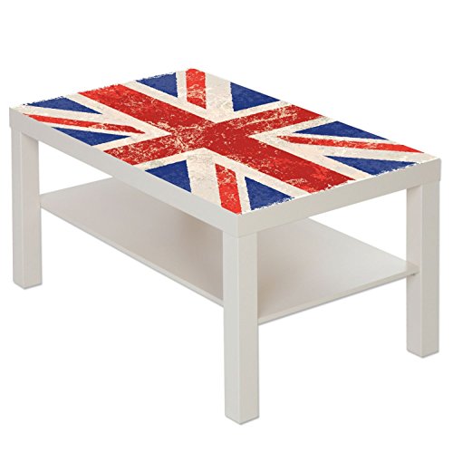 B-wie-Bilder.de Couchtisch mit Motiv Union Jack England Farbe Weiß von B-wie-Bilder