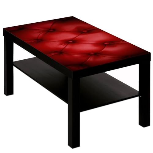 Couchtisch Tisch mit Motiv Bild Muster Leder in rot Farbe Schwarz von B-wie-Bilder.de