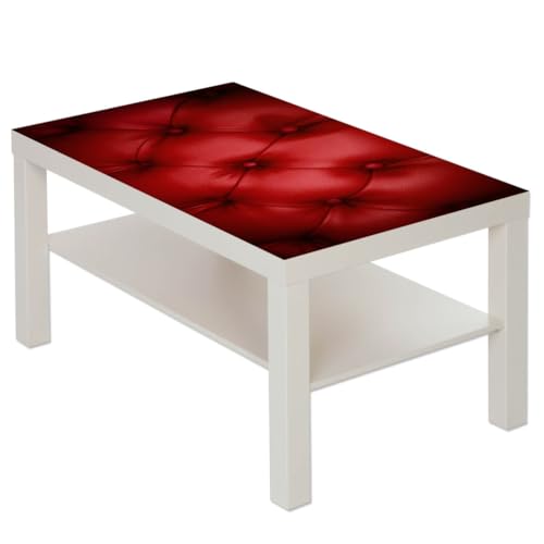 Couchtisch Tisch mit Motiv Bild Muster Leder in rot Farbe Weiß Couchtisch Tisch mit Motiv Bild Muster Leder in rot Farbe Weiß von B-wie-Bilder