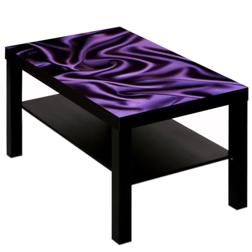 Couchtisch Tisch mit Motiv Bild Muster Seide Stoff in lila Farbe Schwarz von B-wie-Bilder.de