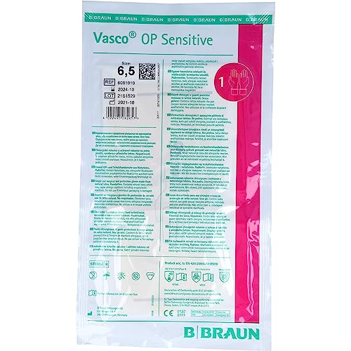 B Braun VASCO OP Sensitive Handsch.steril puderfrei Gr.6,5 2 St von B. Braun
